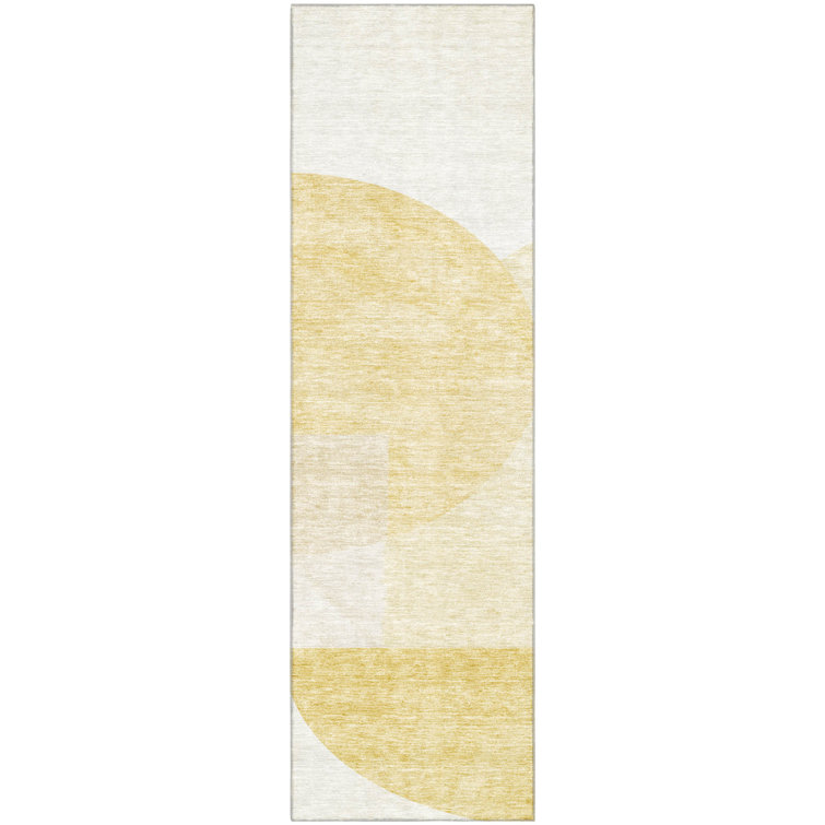 Premium Machine Washable Prisco Gold Rug