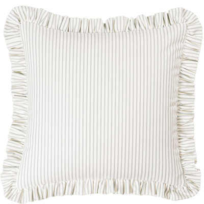 Birch Lane Ticking Stripe Ruffled Accent Pillow