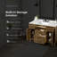Meuble-lavabo autoportant Tahoe 48 po, couleur Amande Latte, comptoir en pierre reconstituée avec dosseret, quincaillerie noire mate-2044871316