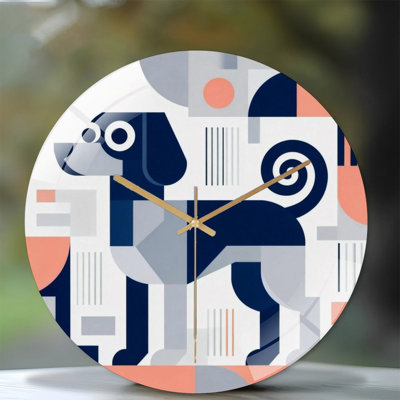 Horloge murale 12 po ronde en verre trempé avec mouvement à quartz silencieux