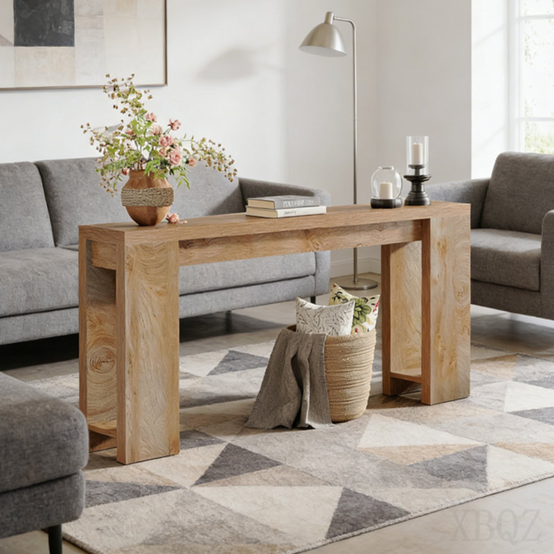 Console en bois, table d'entrée avec canapé