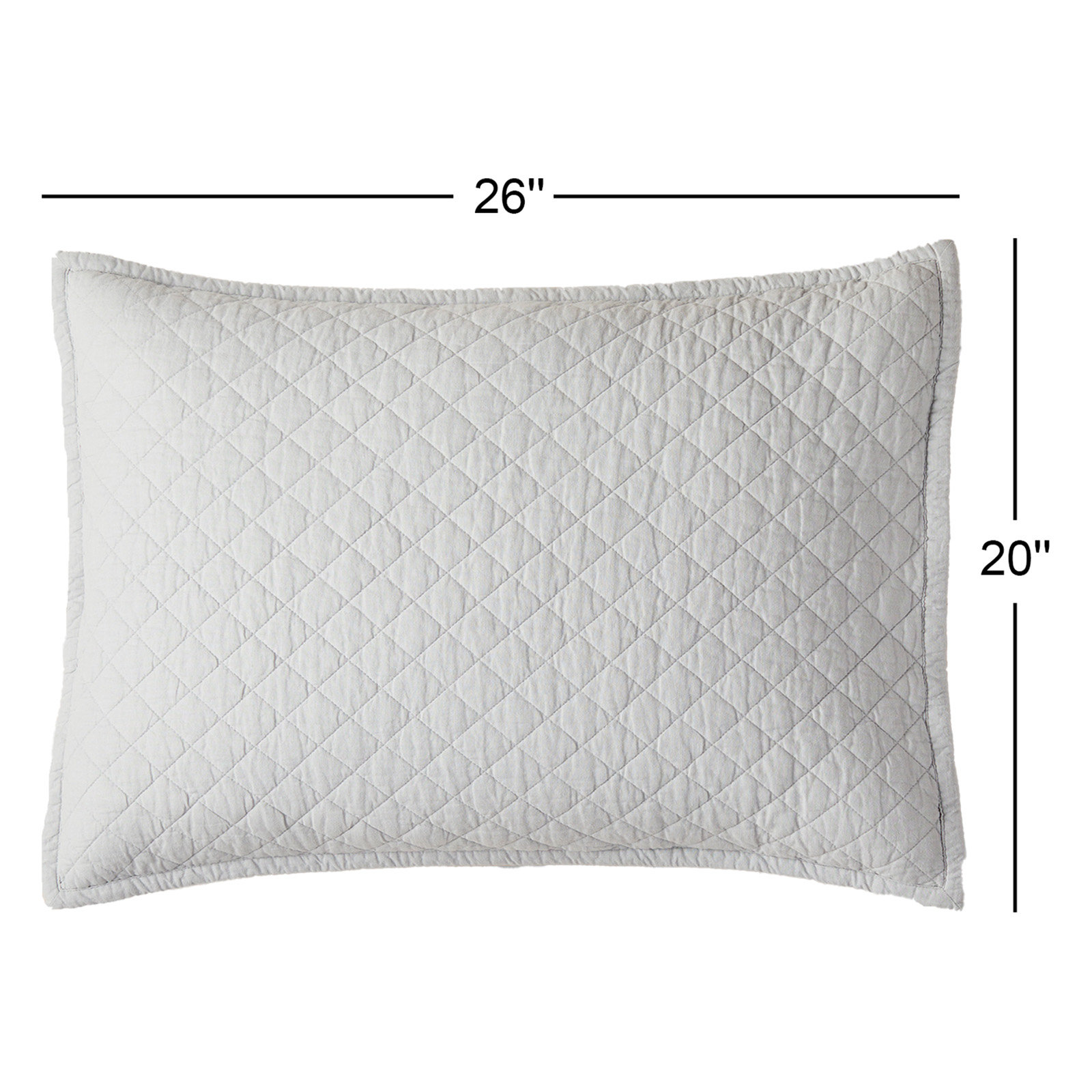 Jeffen Linen Pillow Sham, White, Standard/Twin