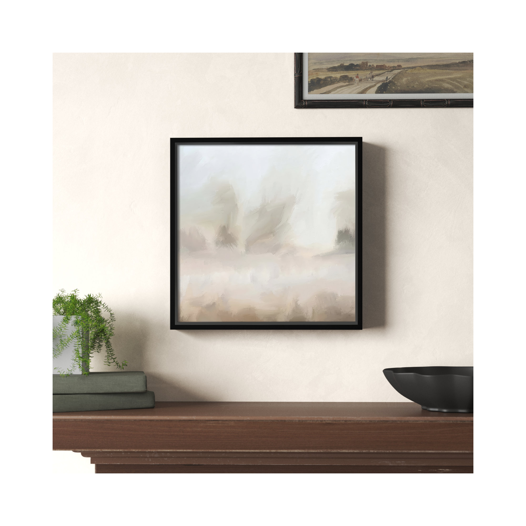 Mirage - Floater Frame Canvas, 13.5" W x 13.5" H, Black