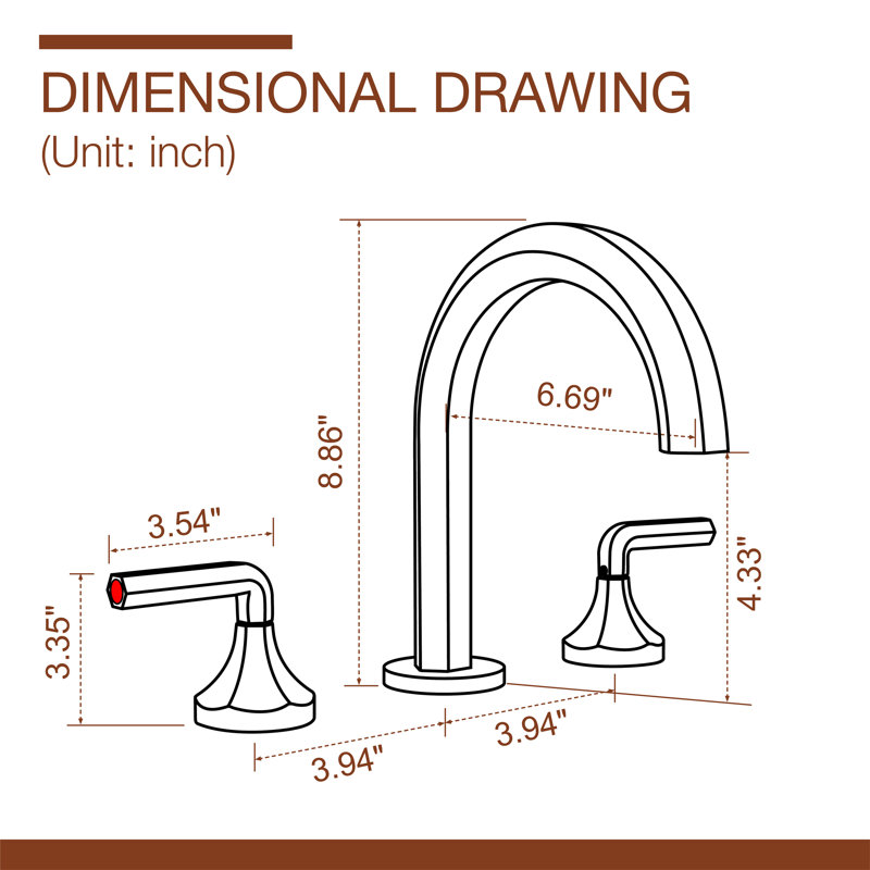 Widespread 2-handle Bathroom Faucet, Black