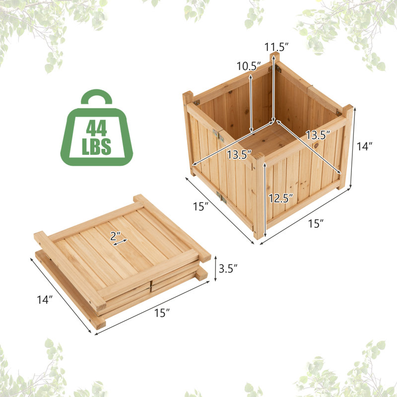 Boîte à fleurs en bois massif Delanna