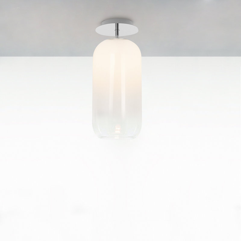 Gople Mini White Handcrafted Glass Ceiling Light