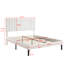  Structure de lit plateforme très grand avec tête de lit tapissier réglable - lattes de bois robustes et pied de support central (capacité de 600 lb), cuir synthétique imperméable, assemblage facile (30 minutes) pour la chambre à coucher-1009934700-1009934702