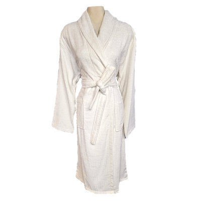 BAMBOO SHAWL BATHROBE - ECRU - S/M