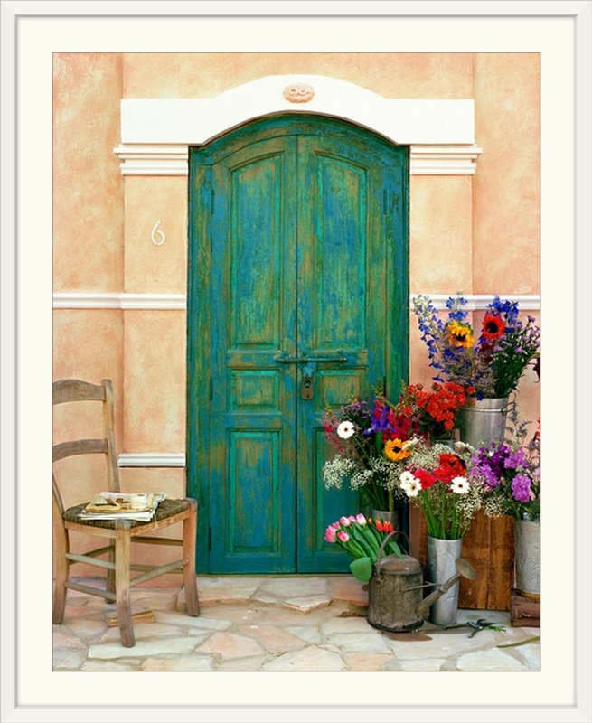 « fleuriste, provence », reproduction de photo alan klug, Cadre blanc, H 23 po x l 20 po x P 1 po