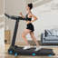 Tapis roulant avec inclinaison, tapis roulant pliable silencieux de 3,0 HP pour la maison, équipement d'exercice à la maison d'une capacité de poids de 10,0MPH 300 LBS avec capteurs de fréquence cardiaque, station de charge de type C et USB, Bluetooth