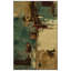 Tapis contemporain bleu, beige et brun à motif abstrait-48402945