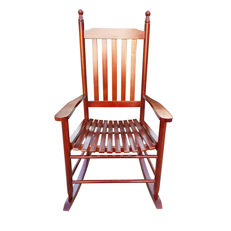 Chaise berçante en bois brun, Brun