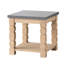Table d'appoint en béton et en bois, 23,8 x 23,8 x 24 po, style contemporain rustique, table carrée avec élément d'apparence et aspect bois, accessoire de maison moderne