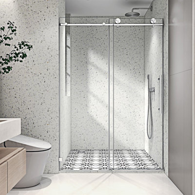 Brushed Frameless Shower Door