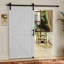 Porte de grange en forme de K en L 34 po x l 84 po en MDF blanc avec quincaillerie complète (comprend l'ensemble de glissières et la poignée de porte)-122528717-122528718