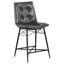 Tabourets de comptoir gris capitonnés (ensemble de 2)-1165713225