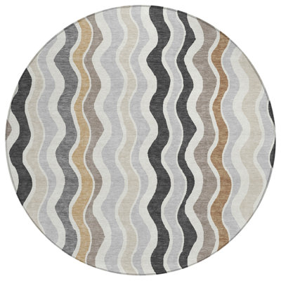 Machine Washable Indoor/Outdoor Bourkelands ACN2342 Stripes Rug