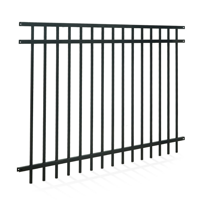 4FT H X 6FT W Heavy Duty Flat Top Fence Barrier Panel, Anti-Rust Metal Fencing Panel, 4 ft. H x 6 ft. W