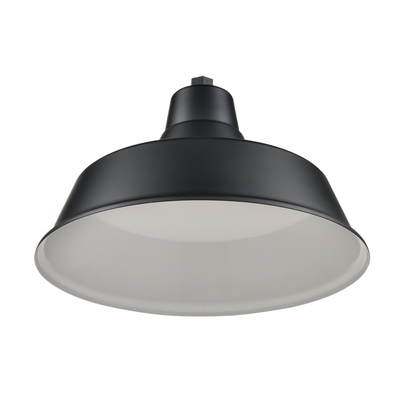 Latitude Run® Ericalynn 1 Light Classic Warehouse Shade In Satin Black With Black Aluminum Shade