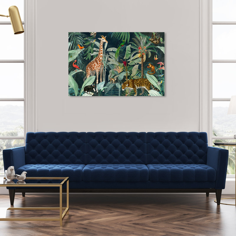 Jungle Reves - Impression sur toile, Toile tendue, H 10 po x l 15 po, Sans cadre