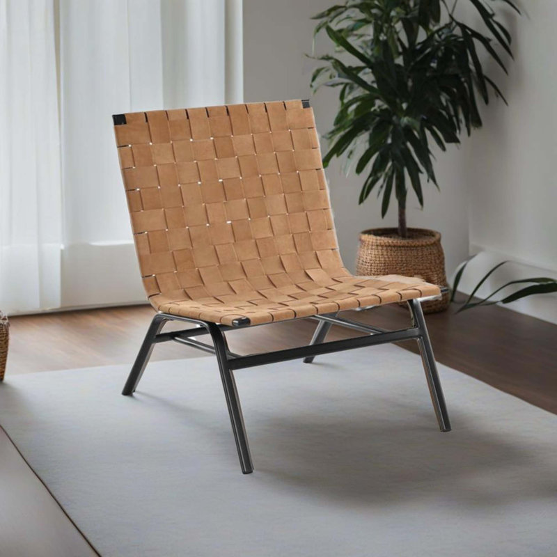 Farallones 25.63'' Wide Genuine Leather Slipper Chair