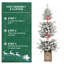 Arbre de Noël 4 pi avec lumières DEL multicolores, 396 pointes, base scintillante, 100 lumières, extrémités en PE / PVC avec pommes de pin - vasque colorée illuminée, décoration des Fêtes facile à assembler