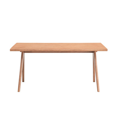 Rectangular Dining Table With Natural Finish, Mid-century Modern Design, Legs, Seats 6, 63 Inches Wide, 33 Deep, 30 High Table, Structure, High, For K
