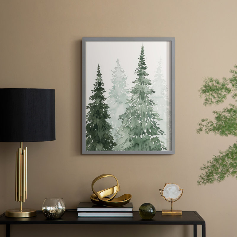 Impression encadrée Winter Washed Coppice II - bois massif, H 15 po x l 12 po, Cadre gris