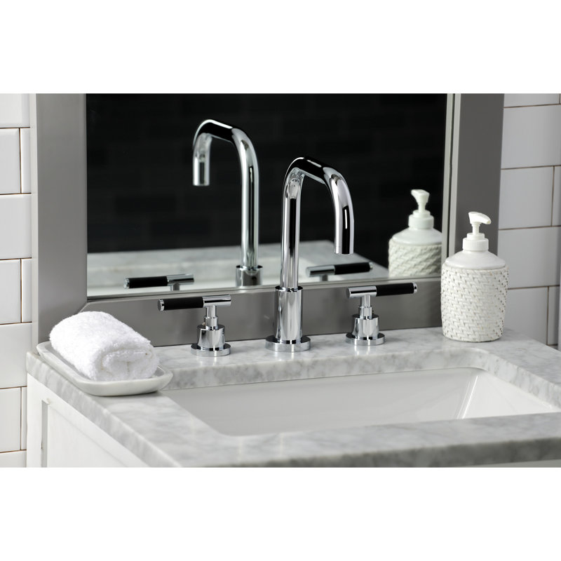 Robinet de salle de bain espacé avec ensemble de drain Kaiser, Chrome poli