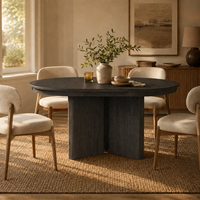 Table de salle à manger ovale extensible, table de cuisine de ferme moderne avec base à piédestal, finition grain de bois de chêne et patins réglables pour la salle à manger et la cuisine