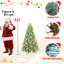 Arbre de Noël bleu en PE / PVC avec lumières à DEL blanc chaud - pointes, conception de branche articulée, aspect naturel, support en métal, décoration des Fêtes facile à assembler-117530788