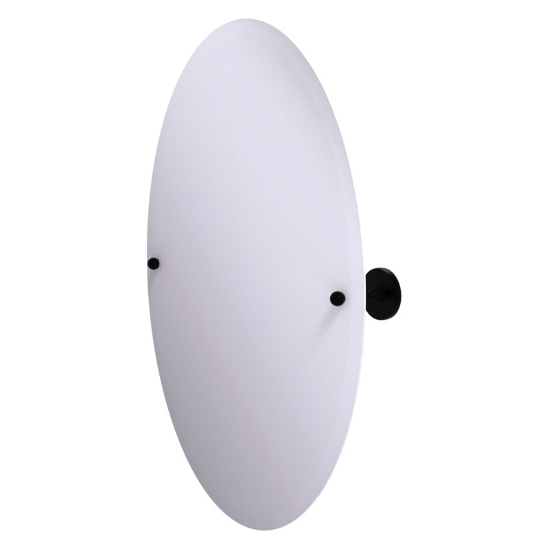 Gober Metal Wall Mirror, Matte Black, 28.5 H x21 W x 3.6 D