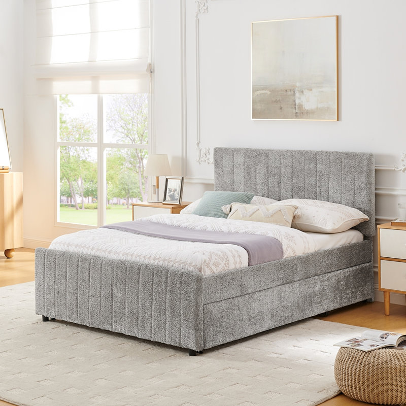 Lit simple Hund Trundle, Gray, Full / Double