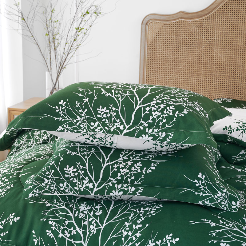 Hunter Green Twin Reversible Microfiber Comforter Set