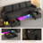 109" Sectional Couches For Living Room, 4 Seat Sectional Sofa With Rgb Light/Wireless Charging/Usb/Type-C-756190069