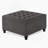 Large Square Storage Ottoman With Wooden Legs, Upholstered Button Tufted Coffee Table-1405375736