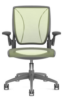 World Mesh Task Chair, Pinstripe Mesh - Cadmium, Black