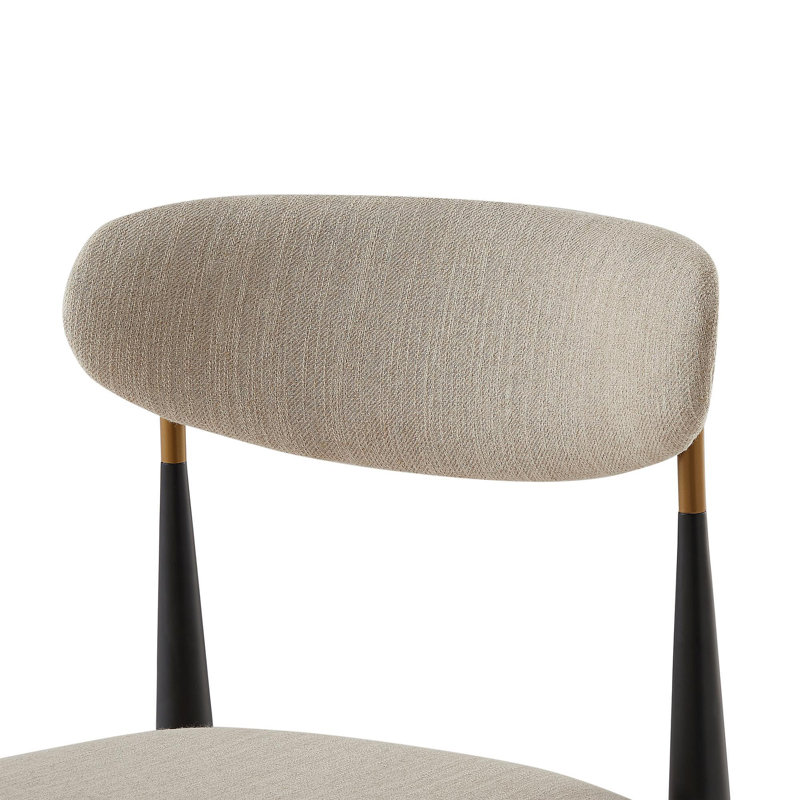 Ensemble de 2 tabourets de comptoir sans accoudoirs, Brun clair / tissu