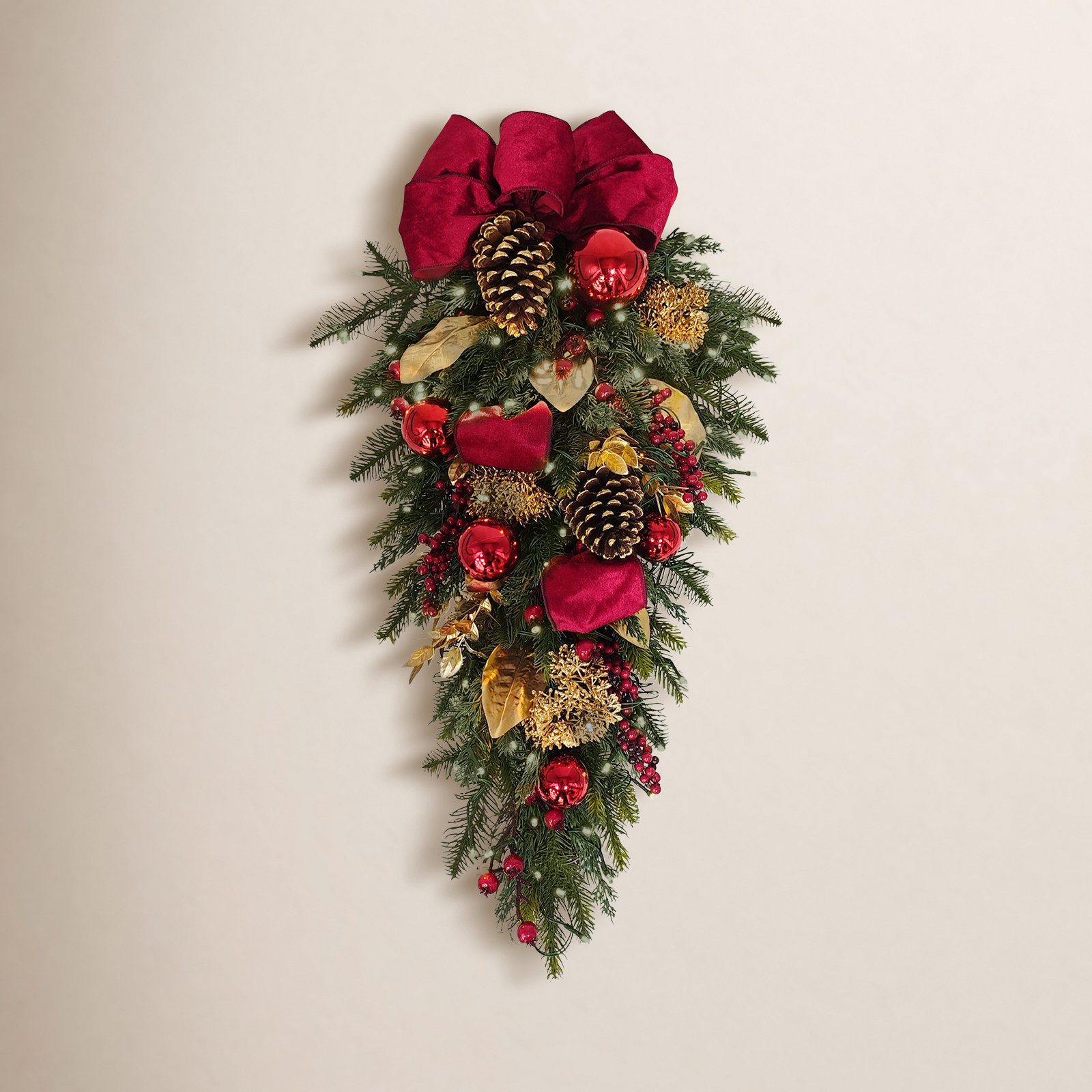 28" Pre-Lit Adorned Christmas Swag
