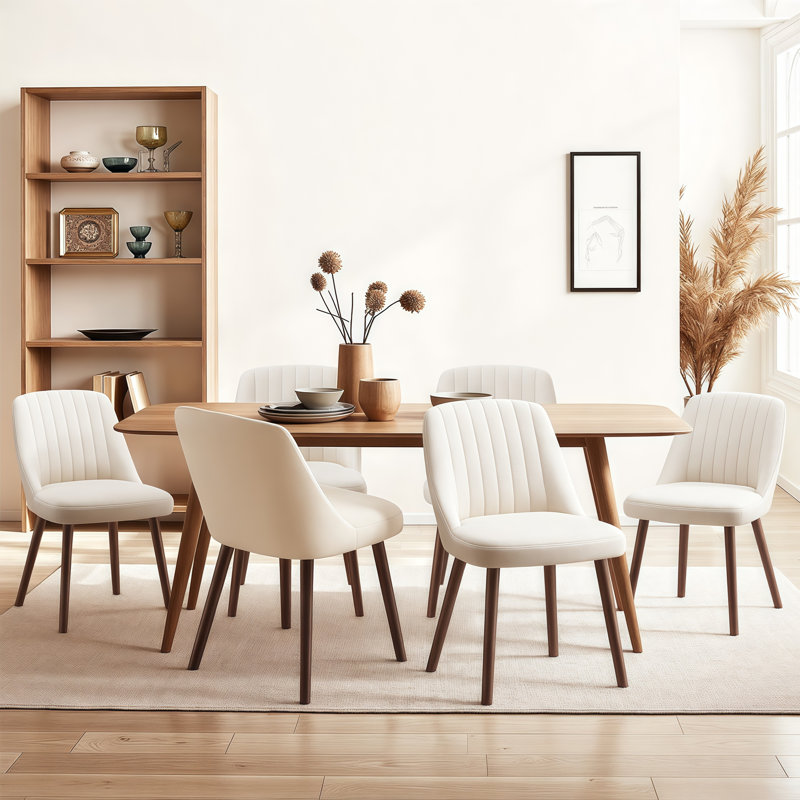 47cm H Fabric Upholstered Upholstered Back Side Chair in Grey, Beige