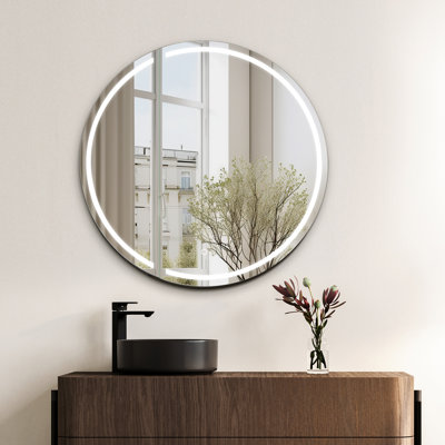 Radiant 32x32" Round Frameless Surface-Mount LED Lighted Bathroom Mirror Medicine Cabinet