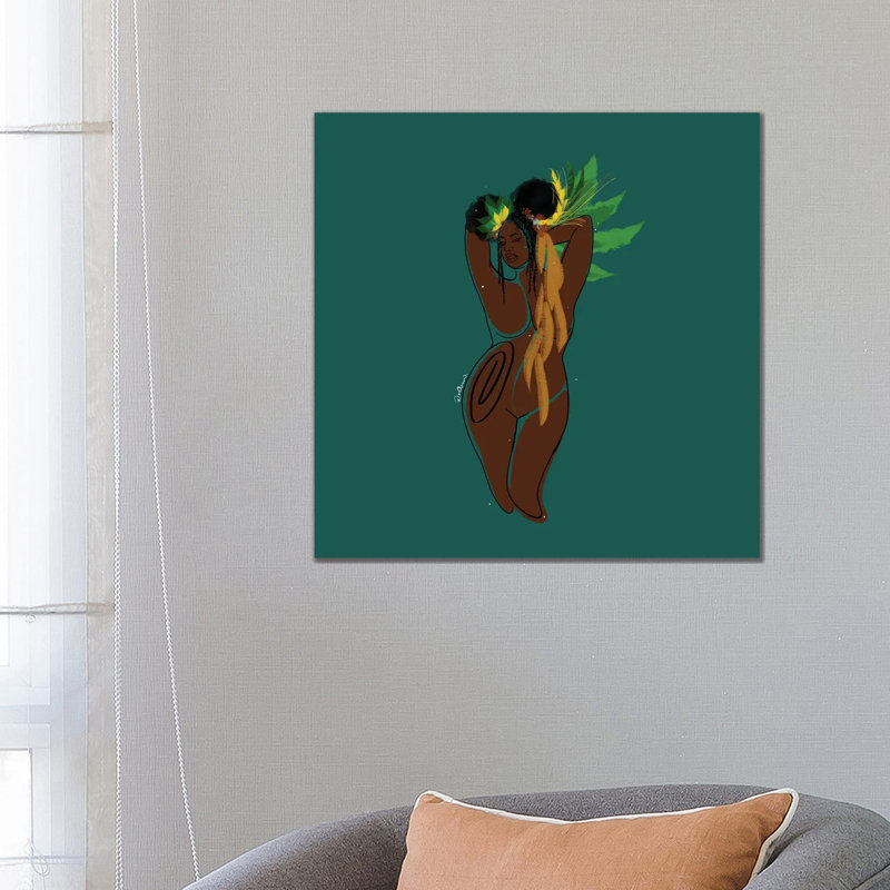 Teal by DeeLashee - Print on Canvas, 66.04 cm H x 66.04 cm W x 3.175 cm D, Wrapped Canvas