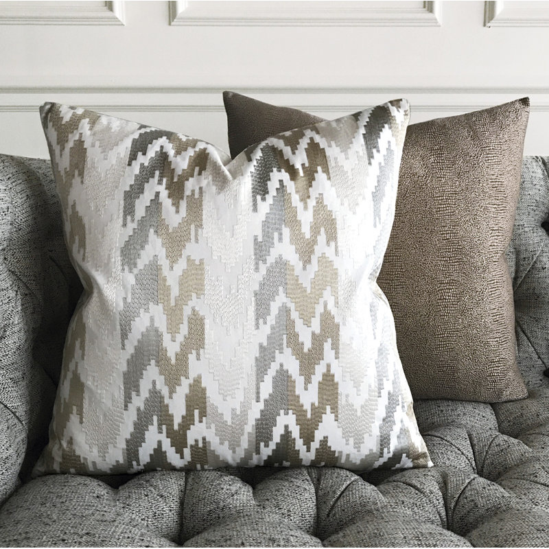 Housse et insert de coussin décoratif métallique Dunaway, Faux duvet