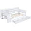 Lit de jour blanc simple avec 3 tiroirs, ports de bureau - Bois de pin pour chambre à coucher simple, pratique et robuste-1230038610-1230038620