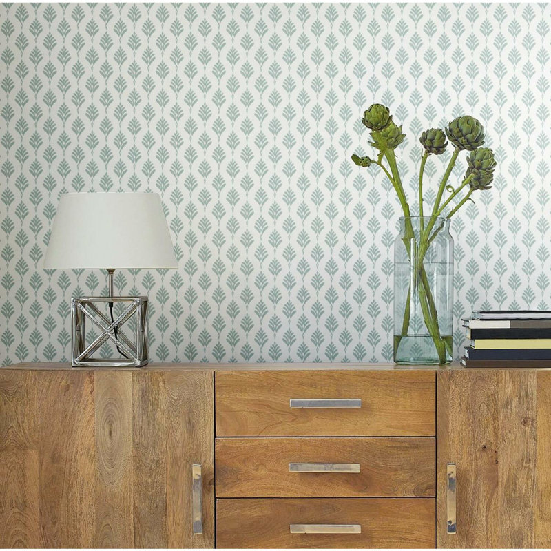 Rouleau de papier peint L 33 pi x l 20,5 po French Scallop, Gris clair