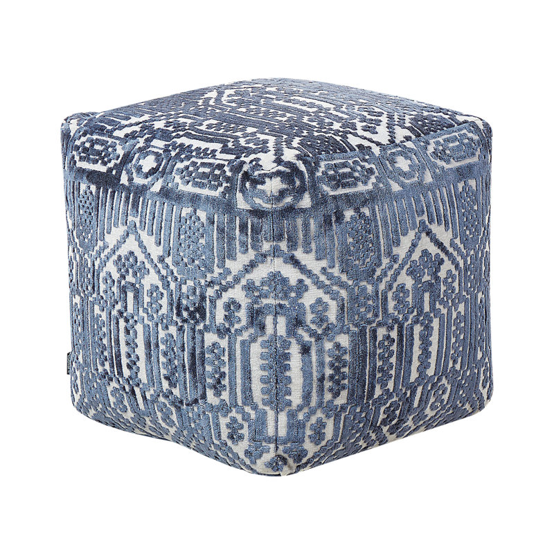 Cadian 50cm Wide Square Geometric Pouffe Ottoman