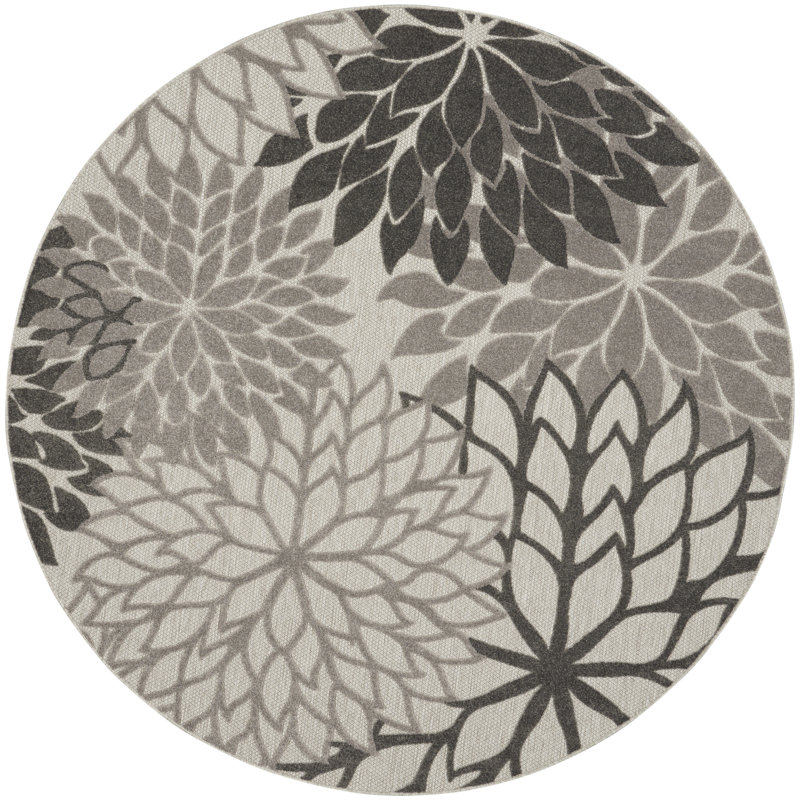 Abela Floral Indoor Rug, Round 7'10"