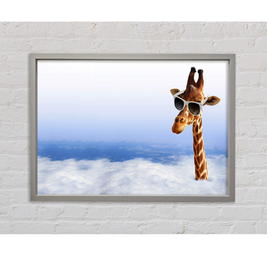 Giraffenkopf in den Wolken - Einzelner Bilderrahmen Kunstdrucke auf Leinwand