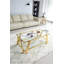 Ensemble de tables basses modernes en acier inoxydable (ensemble de 2), plateau de table en verre trempé transparent double couche, table basse et table d'appoint 2 pièces pour le bureau à domicile-336229816