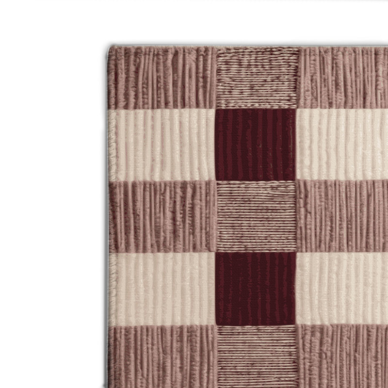 Tapis d'intérieur et d'extérieur à carreaux brun, Rectangulaire 2 pi x 3 pi